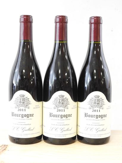 3 bottles 
Burgundy, S.C. Guillard, 2011....