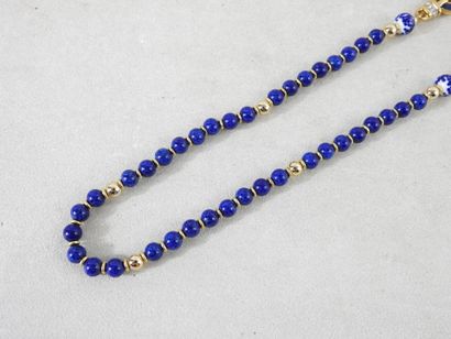 LANVIN
Sautoir of alternating blue and gold...