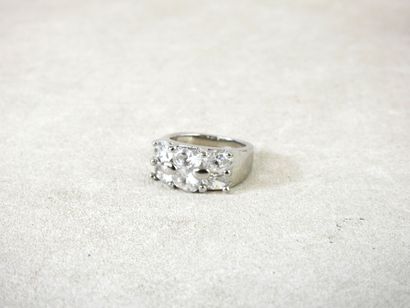 Band ring set in 925 sterling silver with...