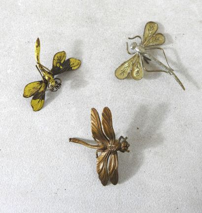FASHION
Set of 3 metal and partially enameled...