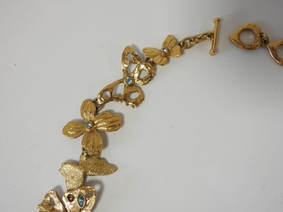 Yves SAINT LAURENT 
Drop necklace in gilded...