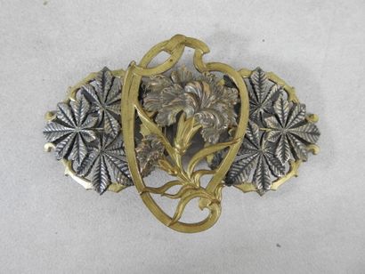 FASHION
Two-part brass belt buckle with two-tone...