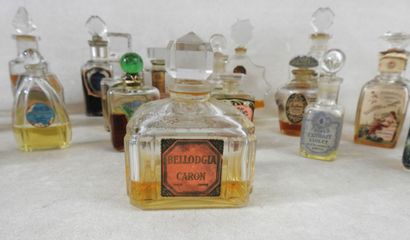 PARFUMS
Lot of 22 molded glass bottles of...