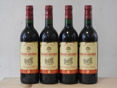 4 bottles 
Grand Roc, Puisseguin Saint-Emilion,...
