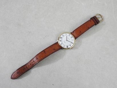 LANCEL
Mixed watch, round case in gilded...