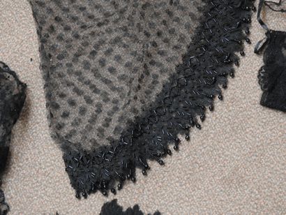 France
Lot of about 18 black Chantilly bobbin...