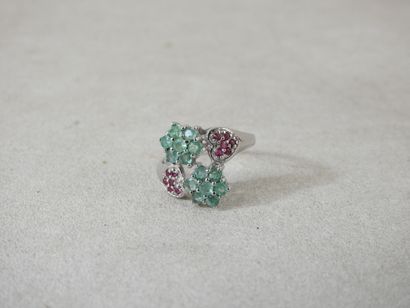 toi et moi ring set in 925 sterling silver...