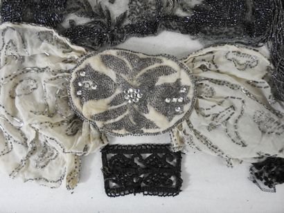 Large lot including jet pearls, embroidered...