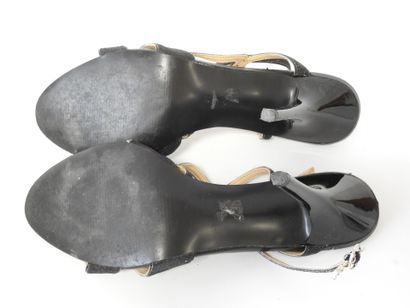 GUESS
Pair of strappy pumps, black glitter...