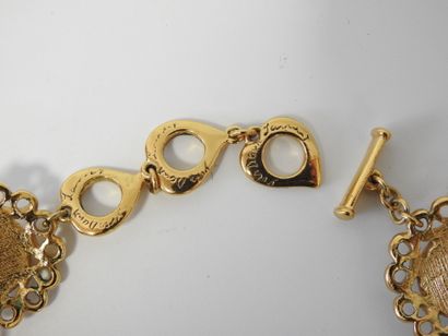 Yves SAINT LAURENT 
Gilded metal necklace...