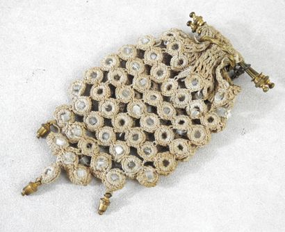 Ball purse, brass mounting, lace mesh with...