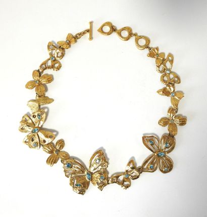 Yves SAINT LAURENT 
Drop necklace in gilded...
