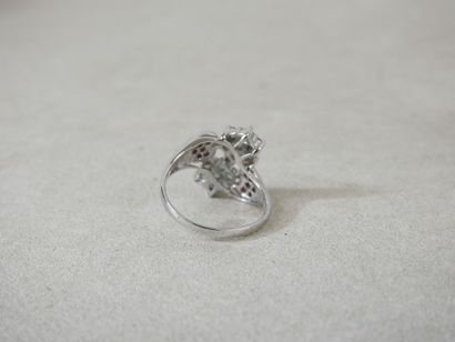 toi et moi ring set in 925 sterling silver...