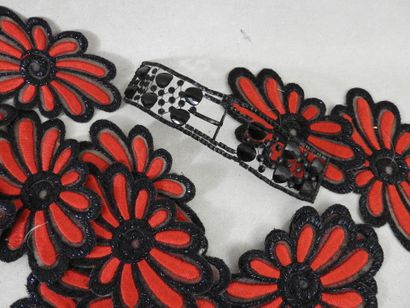 Large lot including jet stone, belt buckle,...