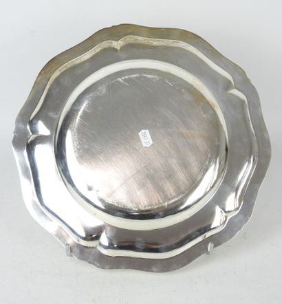 925/1000° silver serving plate with shell...