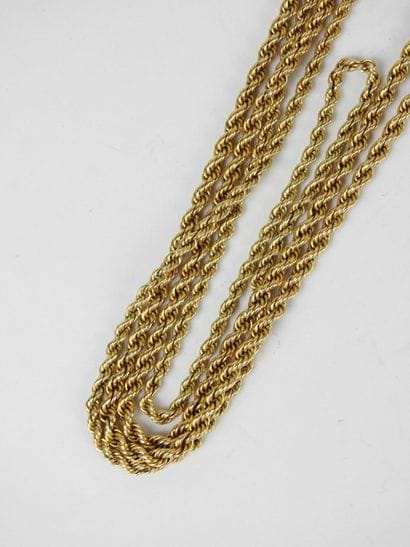 NECKLACE in 585/1000° yellow gold. Weight...