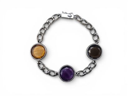 Bracelet en or gris 750 millièmes à maille...