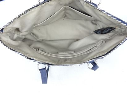 LACOSTE - Paris. Blue canvas handbag. 25...