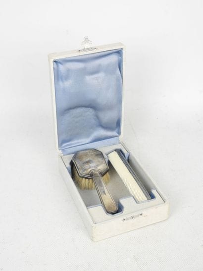BABY BOX in silver-plated wood, including...