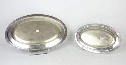 Three silver-plated serving platters, filet...