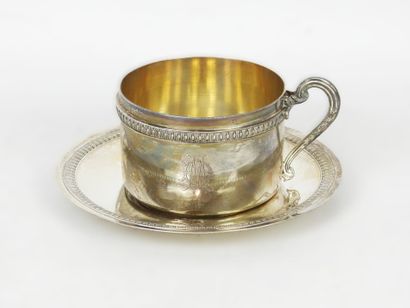 MUG and saucer in 925/1000° silver with MD...