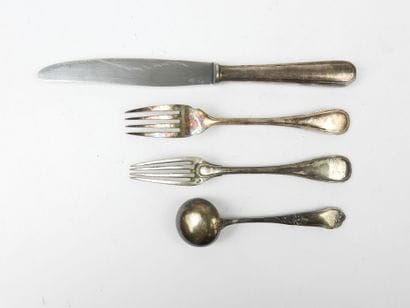 CHRISTOFLE. Set of silver-plated cutlery,...