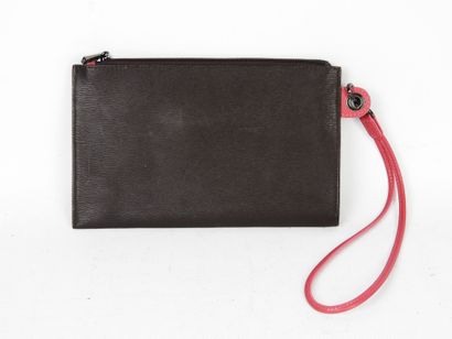 LONGCHAMP - Paris. Brown and pink leather...