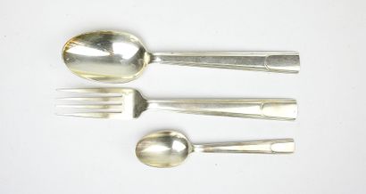 CHRISTOFLE. Silver-plated cutlery set Gabon...