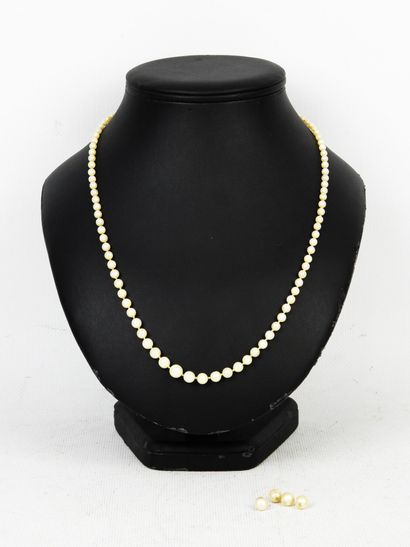 COLLIER de perles en chute avec fermoir or...