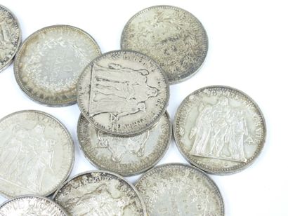 FRANCE. 24 monnaies 10 francs Hercule argent....