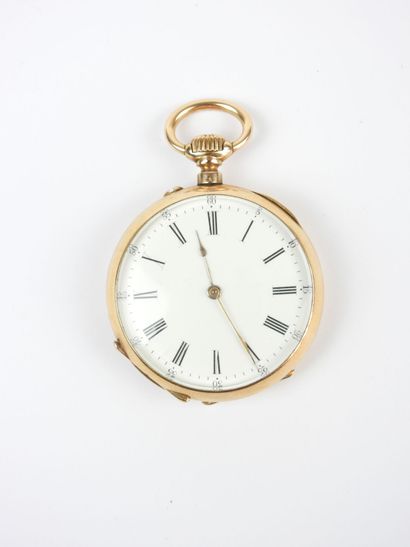 MONTRE de gousset à double cuvette en or...