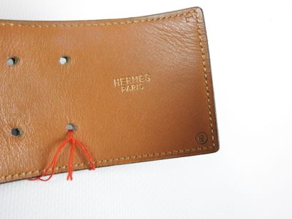 HERMES - Paris. Large black and brown leather...