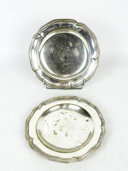 LOT in silver-plated metal including a pair...