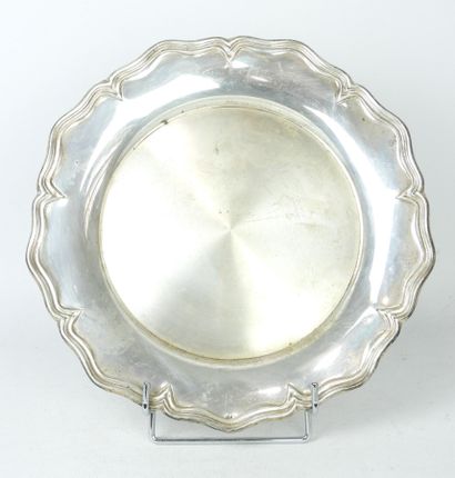 925/1000° silver serving plate, scalloped...