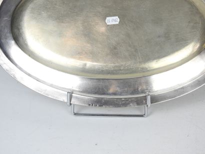 Three silver-plated serving platters, filet...