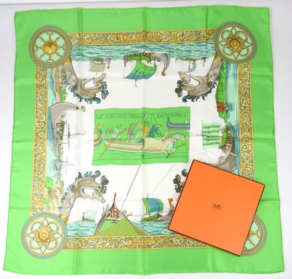 HERMES - Paris. Silk square model Les Normands,...