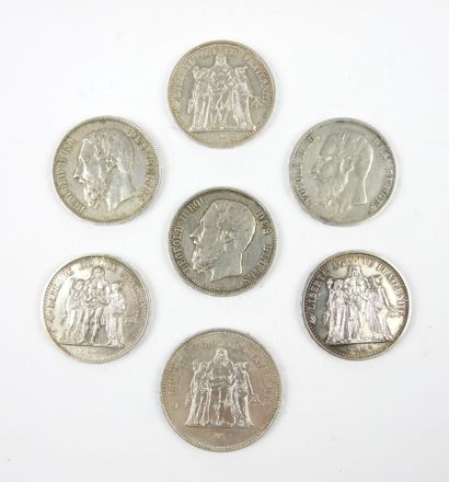 FRANCE et BELGIQUE. Lot de monnaies argent...