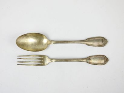 LOT comprising silver-plated serving ladle,...