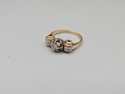 BAGUE géométrique en or jaune et gris 750...