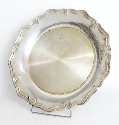 925/1000° silver serving plate, scalloped...