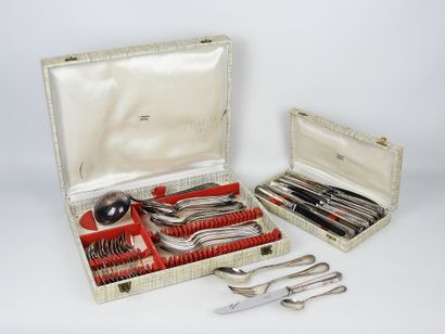 CHRISTOFLE. Set of silver-plated Malmaison-model...