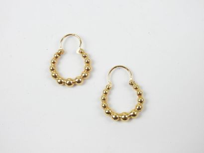 Paire DE BOUCLES D'OREILLES en or jaune 750/1000°....