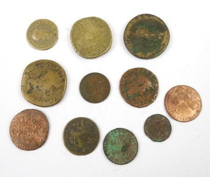 ANTIQUITE. Lot de monnaies antiques et divers....