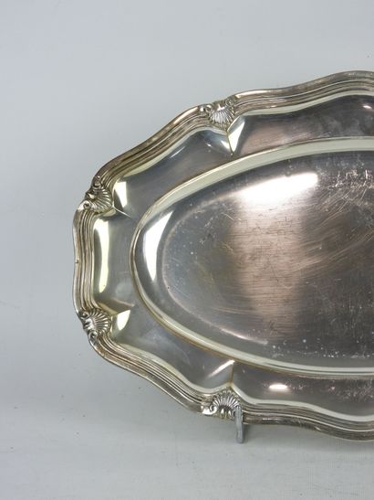 925/1000° silver serving plate, oblong shape...