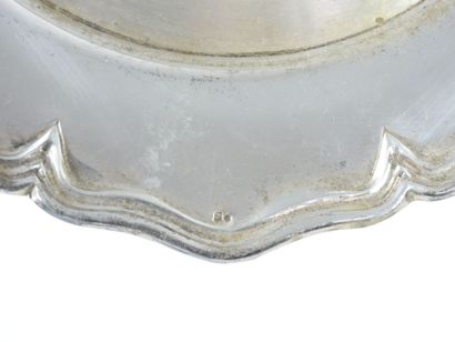 925/1000° silver serving plate, scalloped...