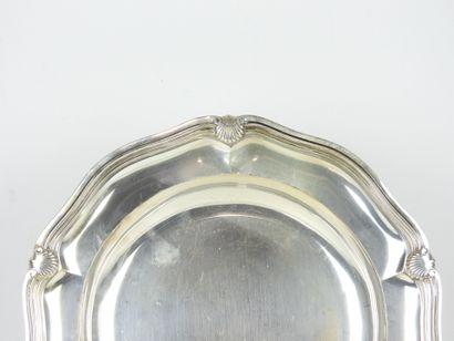925/1000° silver SQUARE FLAT with shell decoration....