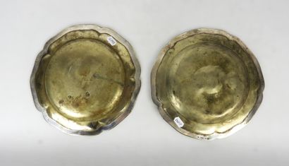 LOT in silver-plated metal including a pair...