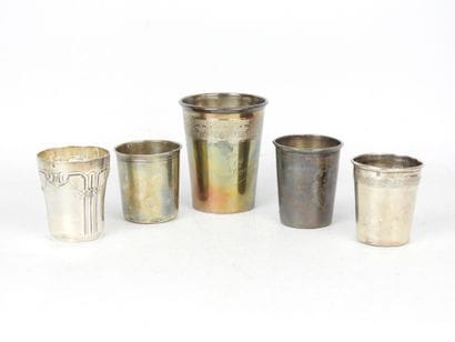 Five TIMBALES in silver 925/1000° Minerve...