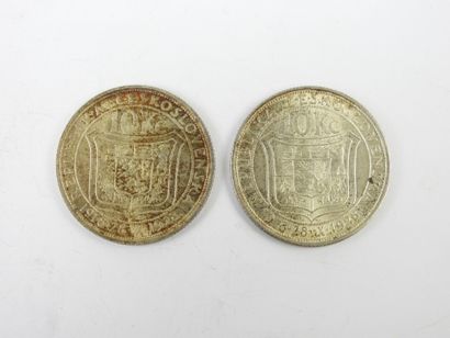 TCHECOSLOVAQUIE. Première République. 2 monnaies...