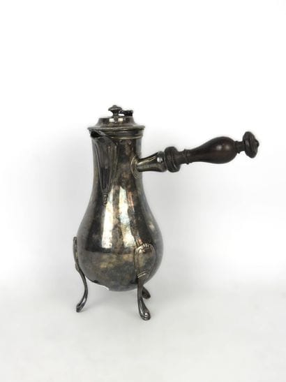 Tripod silver VERSEUSE with blackened wooden...
